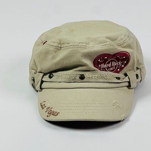 Hard Rock Cafe Las Vegas Conductors Flat Top Unisex Beige Strapback Adjustable
